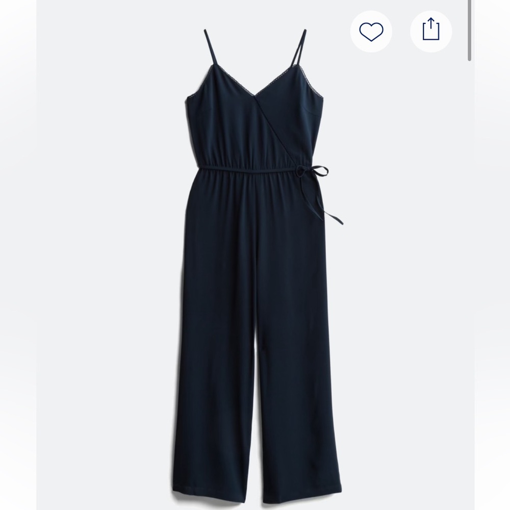 Skies Are Blue Navy Wrap Jumpsuit
